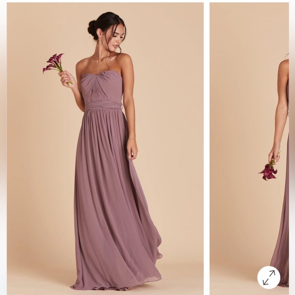 Birdy Grey Grace Dark Mauve Convertible  Chiffon Maxi Bridesmaid Dress Medium - Picture 4 of 9